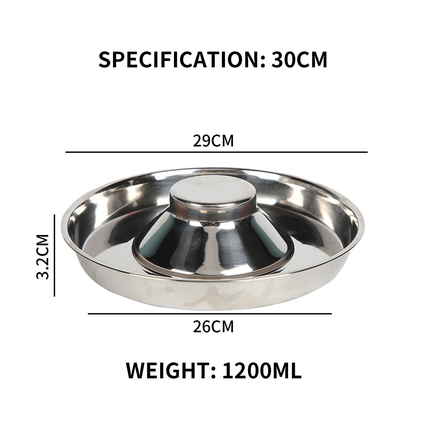 Pet Feeder Bowl Stainless Dish Puppy Dog Cat Litter Food Feeding Weaning Bowl AU