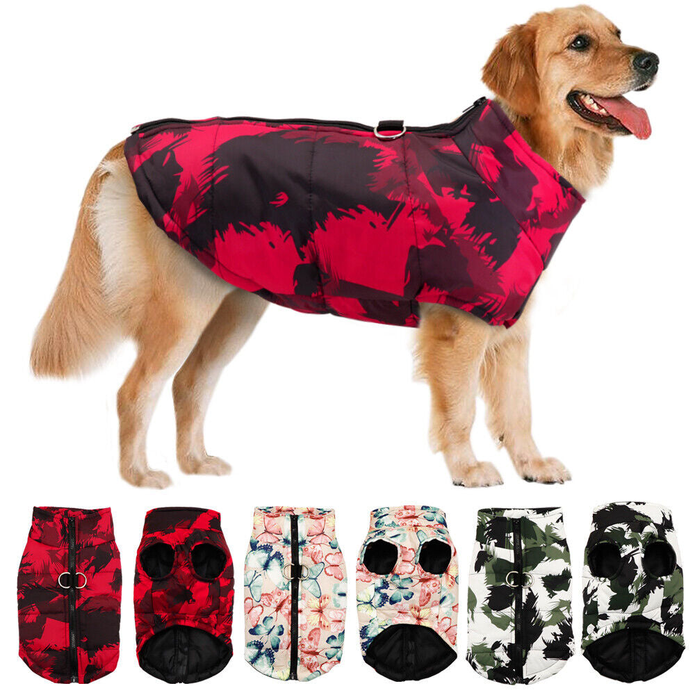 Waterproof Small Large Big Dog Vest Coat Harness Warm Winter Clothes Pet Jacket