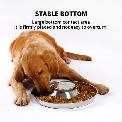 Pet Feeder Bowl Stainless Dish Puppy Dog Cat Litter Food Feeding Weaning Bowl AU