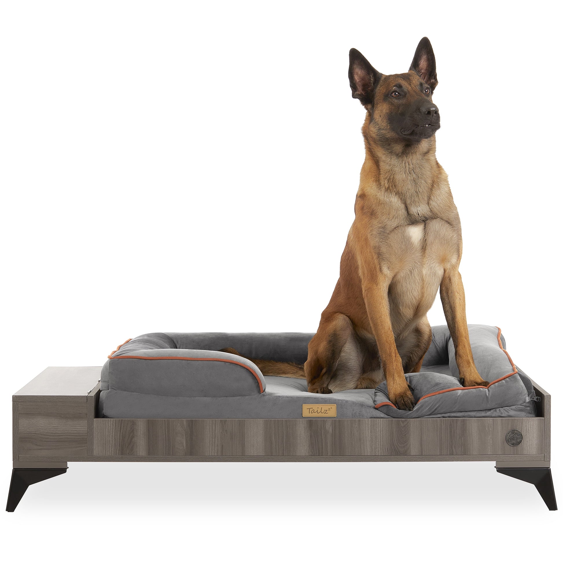 Wyatt Wooden Pet Bed with Mattress | Large to Extra Large Greenguard Gold Certified Dog Bed