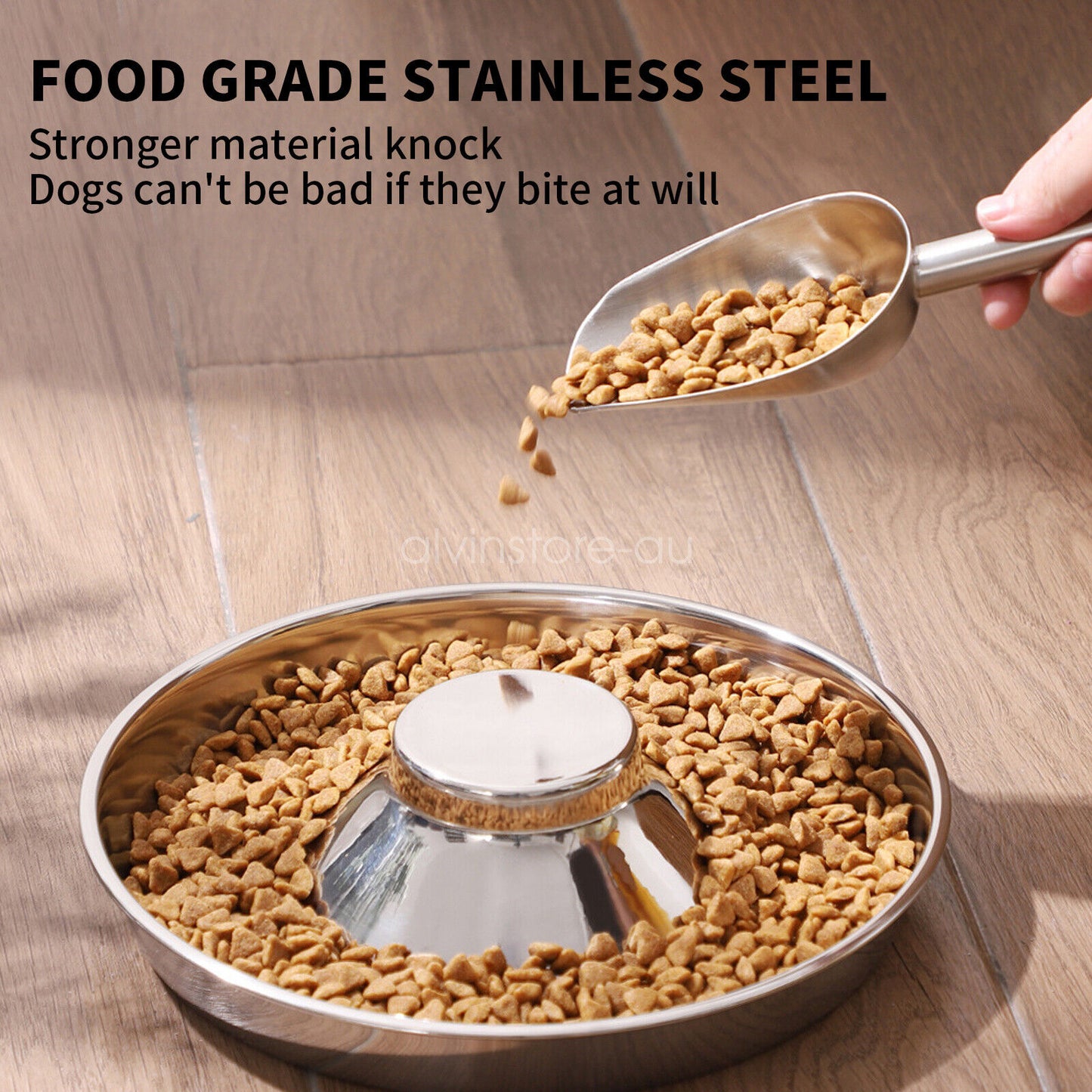 Pet Feeder Bowl Stainless Dish Puppy Dog Cat Litter Food Feeding Weaning Bowl AU