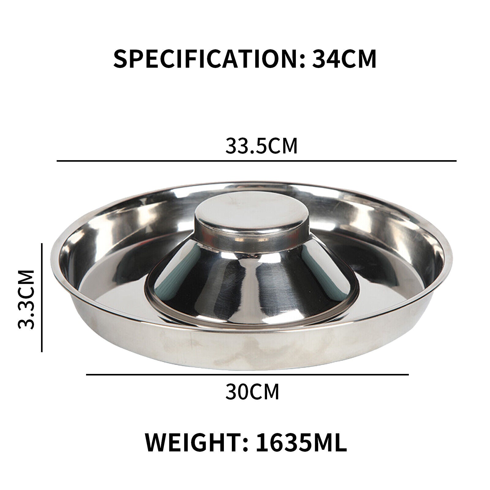 Pet Feeder Bowl Stainless Dish Puppy Dog Cat Litter Food Feeding Weaning Bowl AU