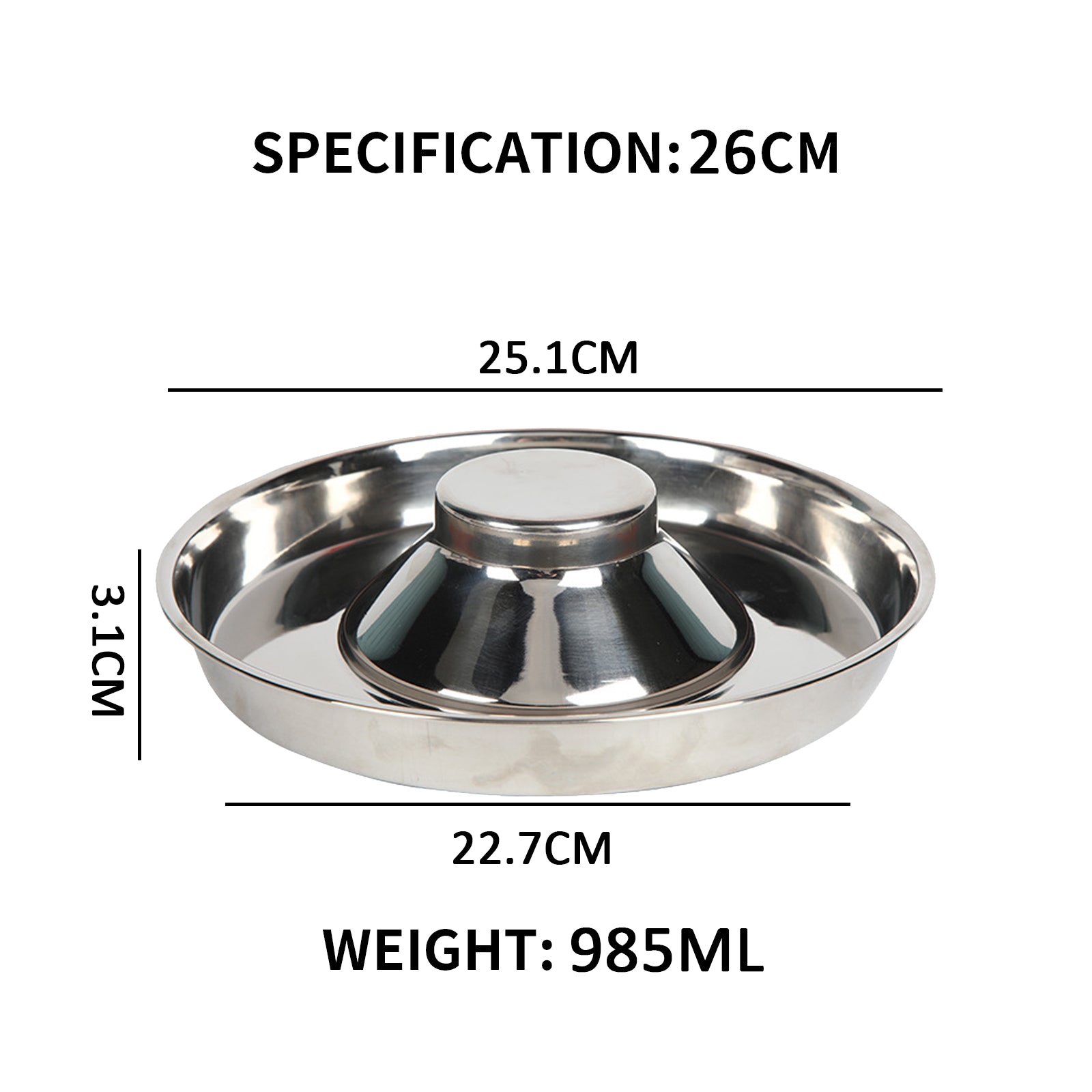 Pet Feeder Bowl Stainless Dish Puppy Dog Cat Litter Food Feeding Weaning Bowl AU